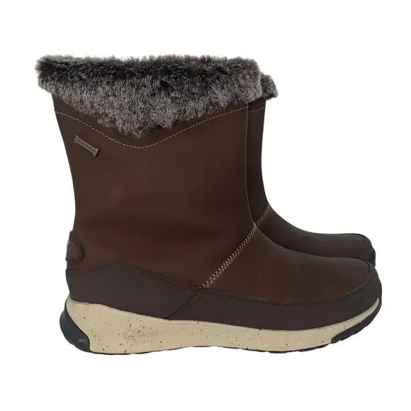 Chaco Mink Borealis Brown Fur Leather Boots NWOT Size 10